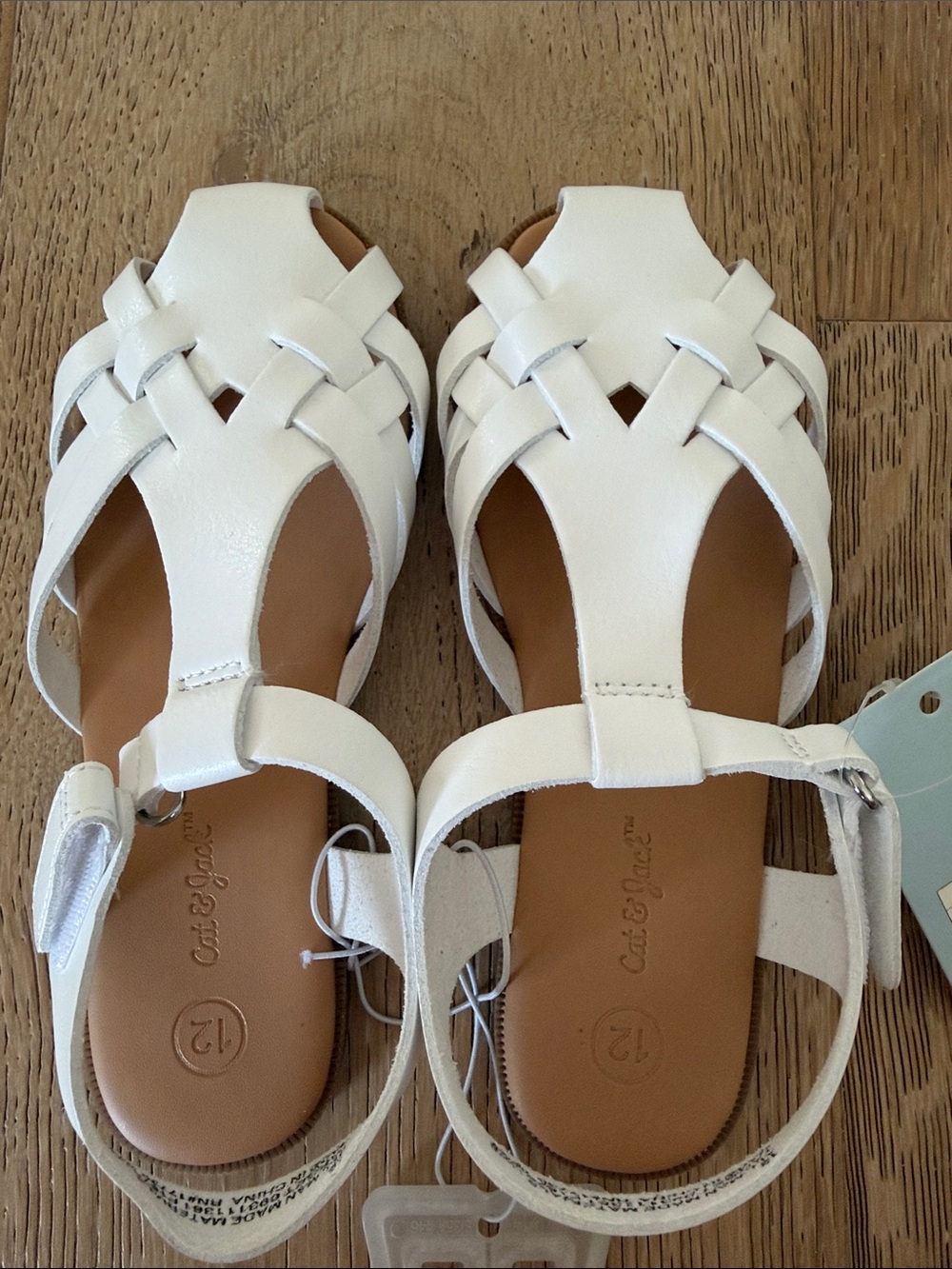 Cat & Jack White Braided Girls' Sandals